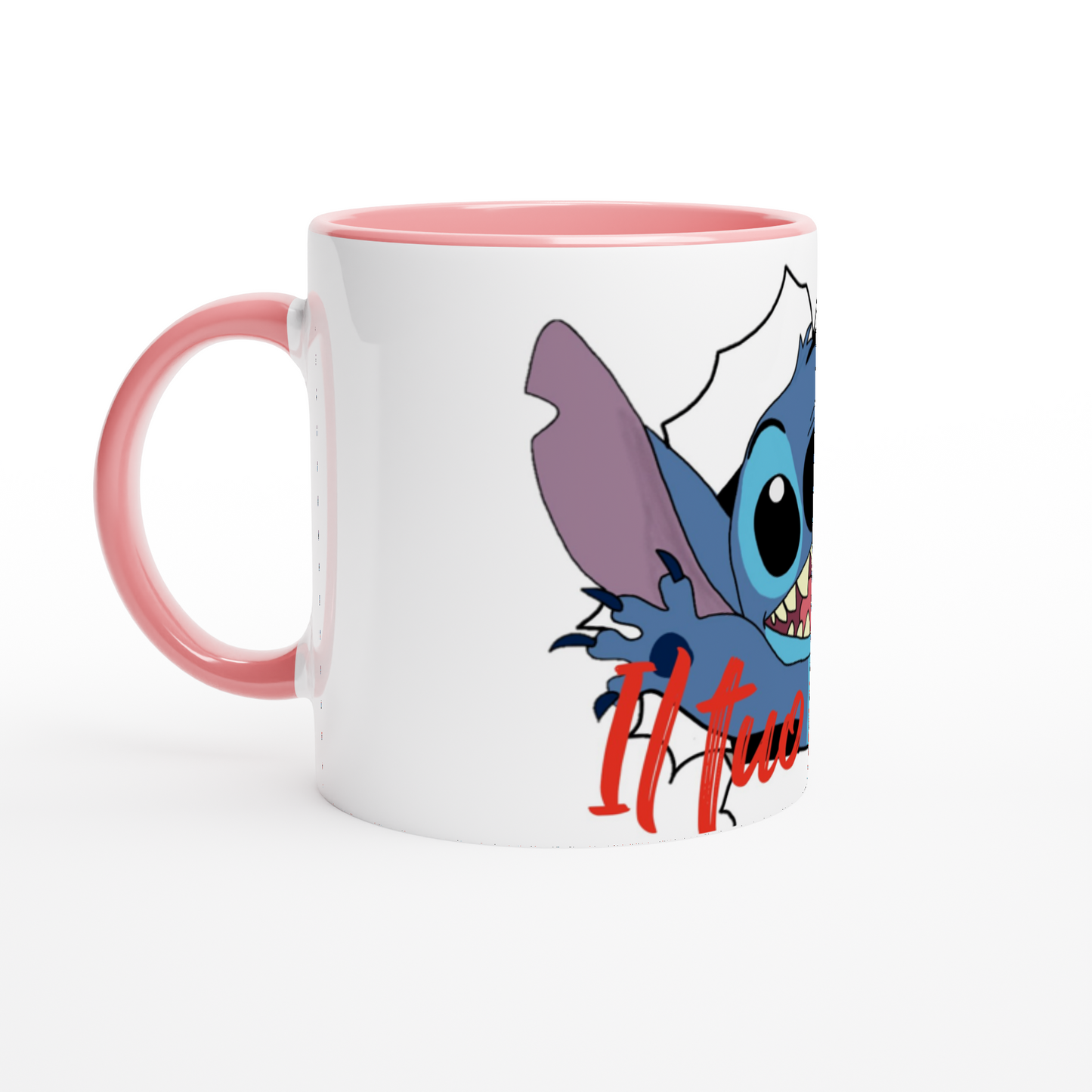 Tazza Stitch in ceramica con interno colorato da 325ml con il tuo nome
