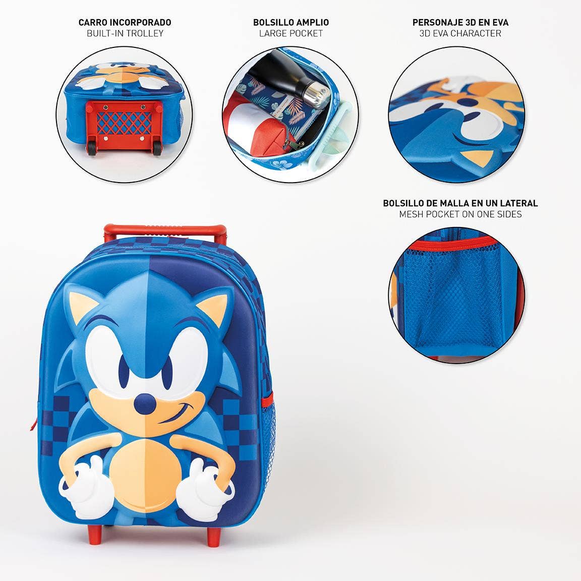 ZAINO PER BAMBINI 3D SONIC TROLLEY