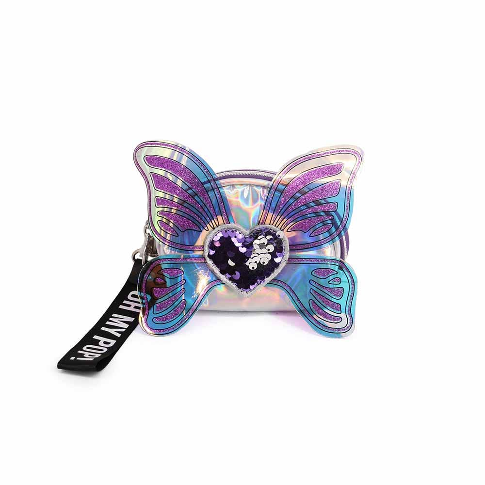 Oh My Pop! Wings-Portamonete Ovale, Argento