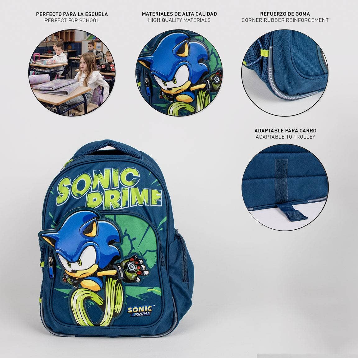 ZAINO DA SCUOLA MEDIO 38 CM SONIC PRIME