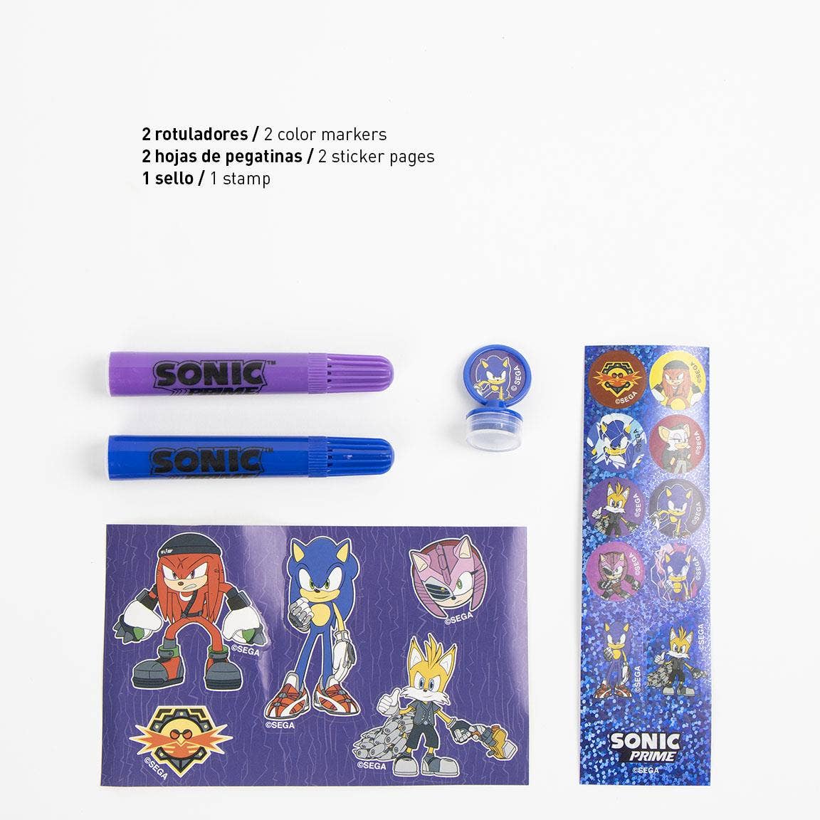 SET DI CANCELLERIA COLORABILE DISPLAY SONIC PRIME
