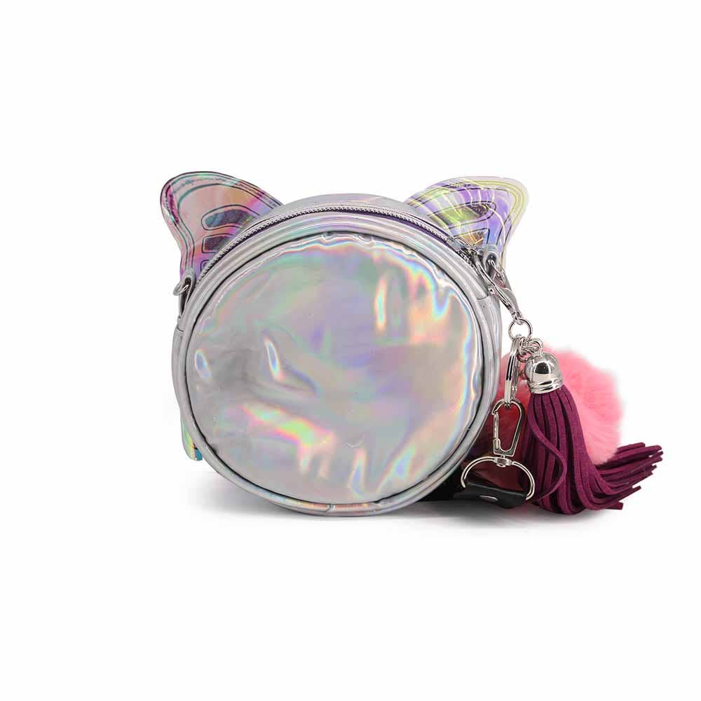 Oh My Pop! Wings-Borsa a Tracolla Rotonda Piccola, Argento
