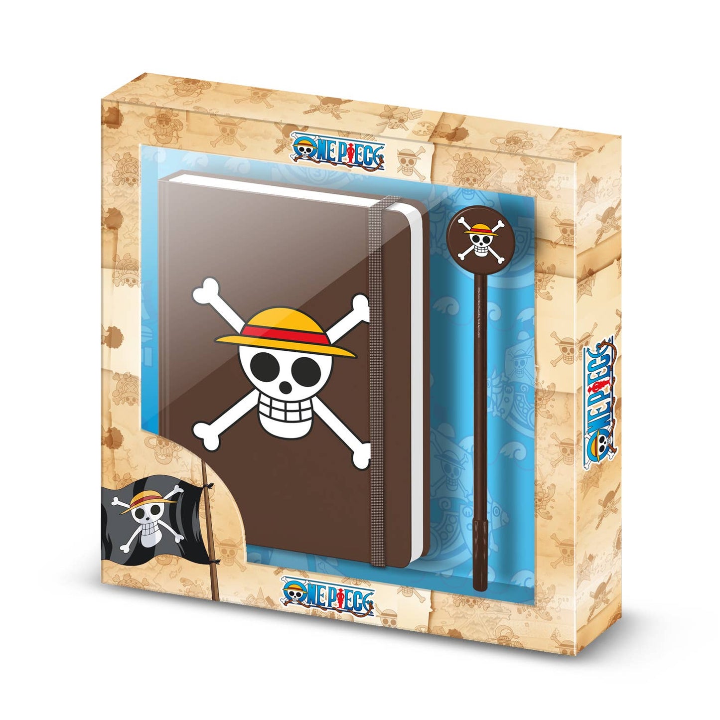 One Piece Skull-Confezione Regalo con Diario e Penna