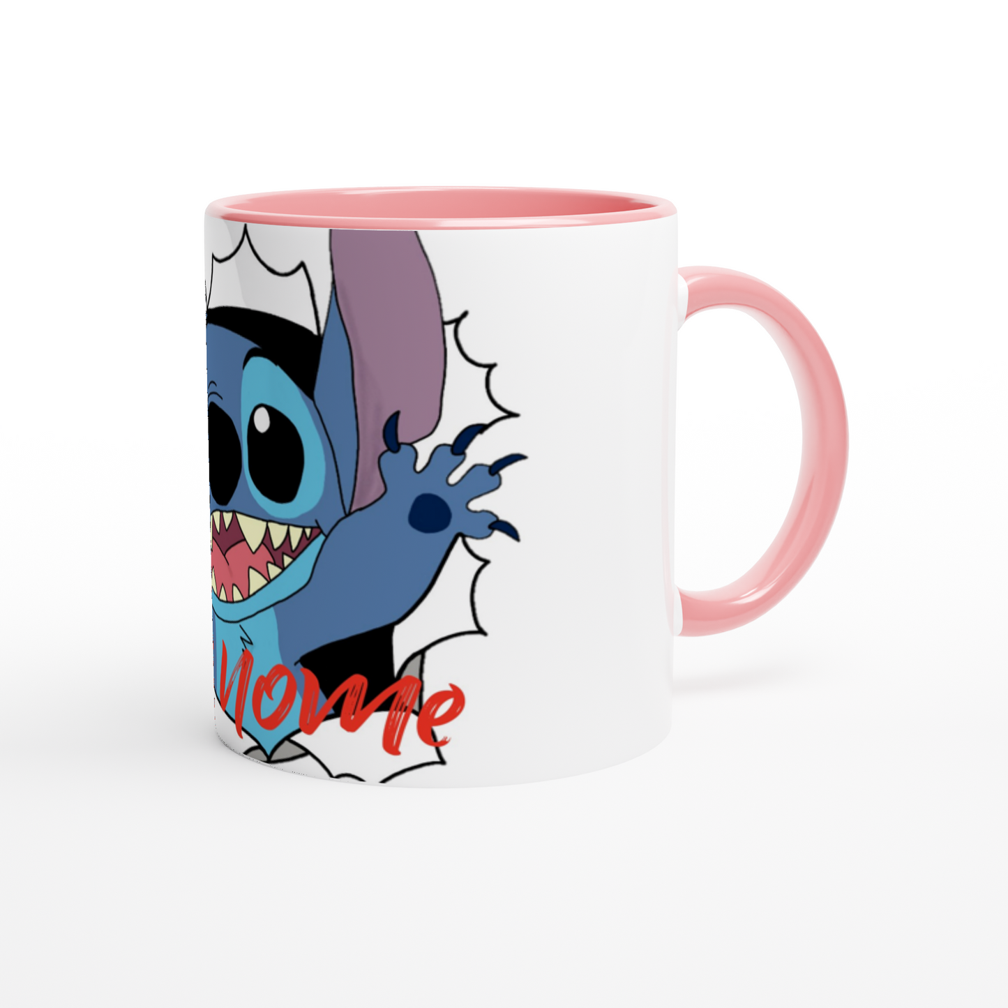 Tazza Stitch in ceramica con interno colorato da 325ml con il tuo nome