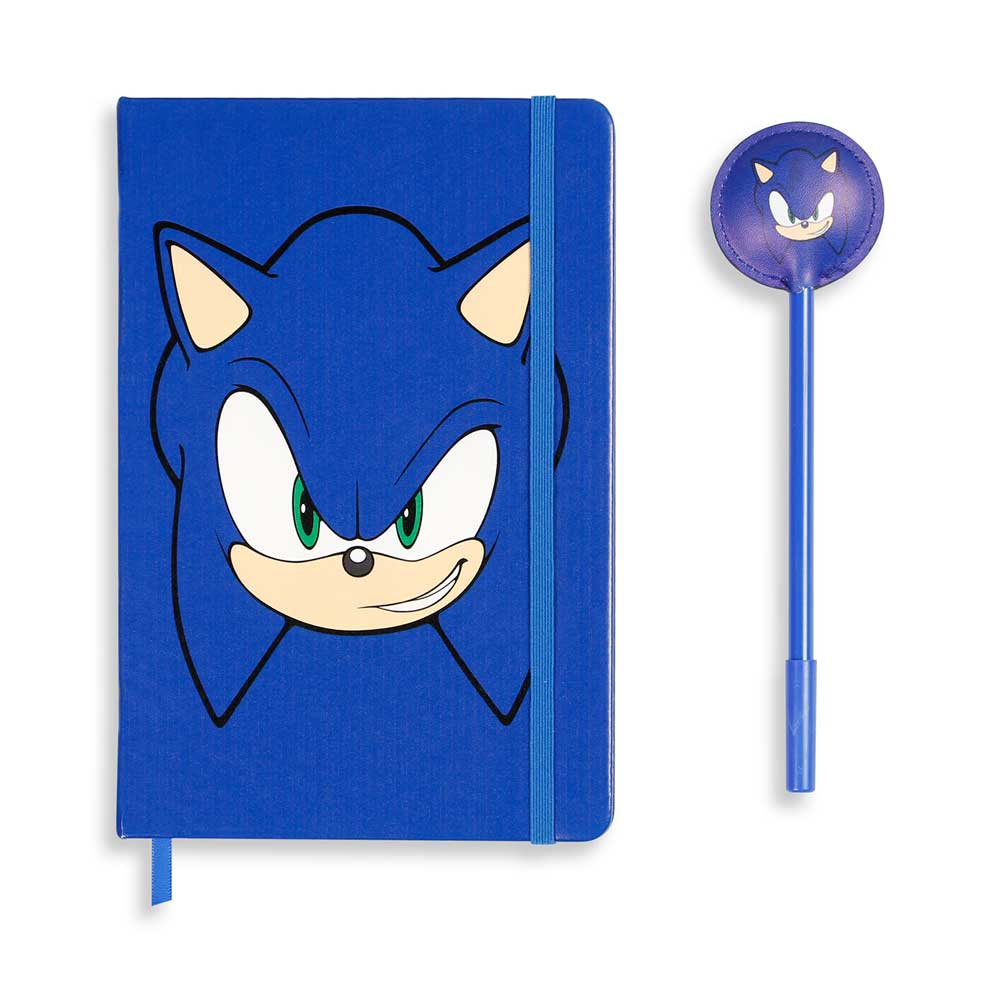 Sega-Sonic Face-Confezione Regalo con Diario e Penna Fashion