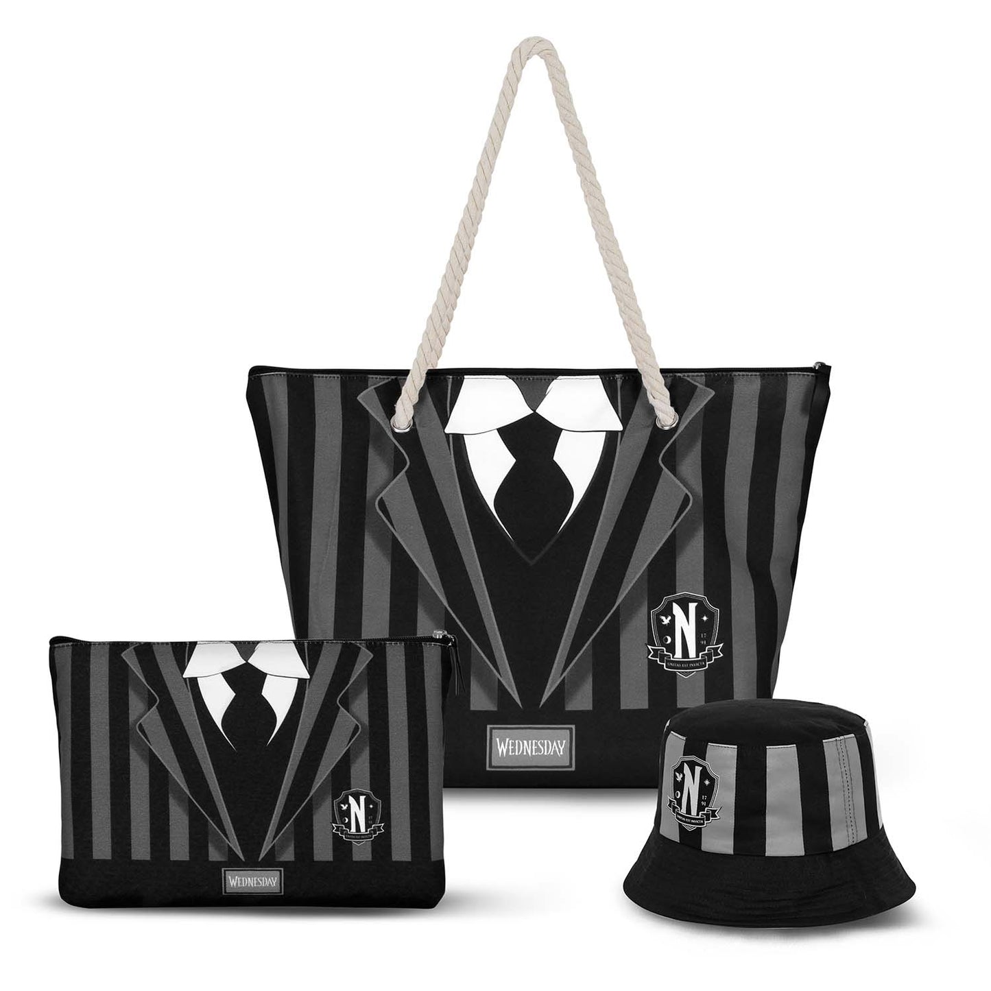 Wednesday Mercoledì Uniform-Borsa da Toilette Soleil, Nero