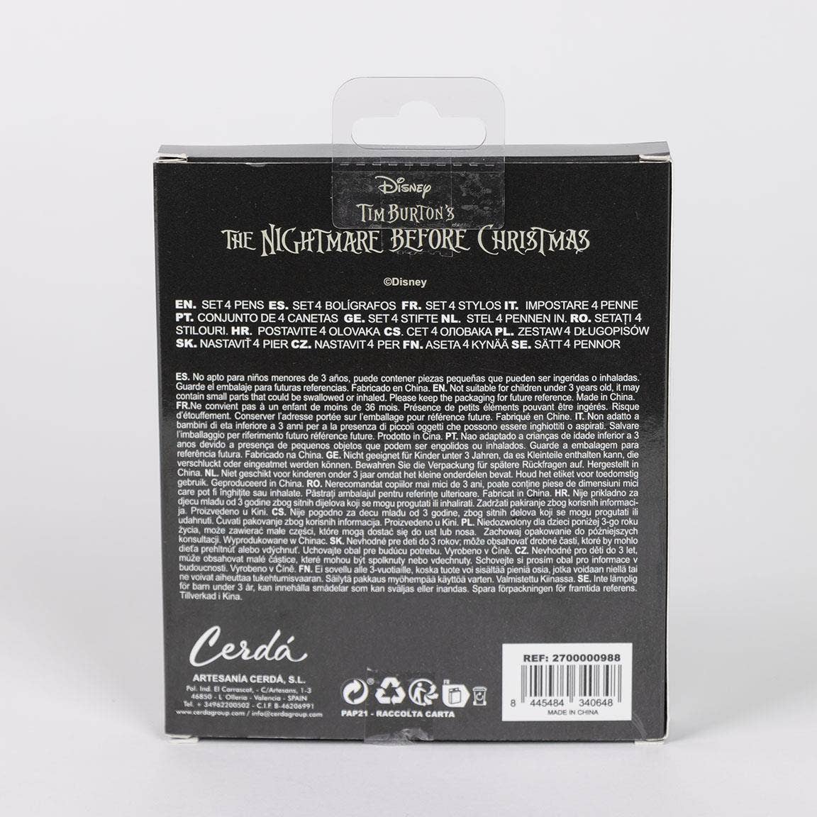 CONFEZIONE DA 4 PENNE A SFERA NIGHTMARE BEFORE CHRISTMAS