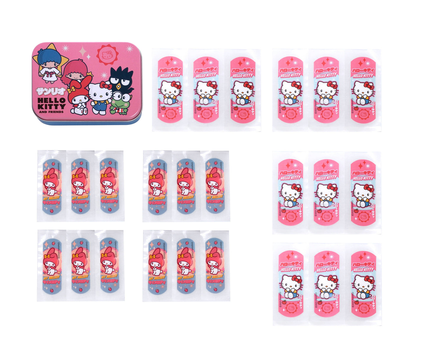Scatola metallica Hello Kitty & Friends con 24 cerotti