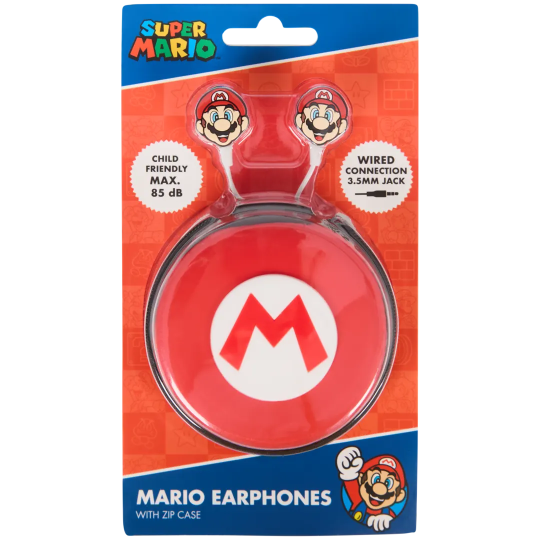 Auricolari Super Mario con custodia