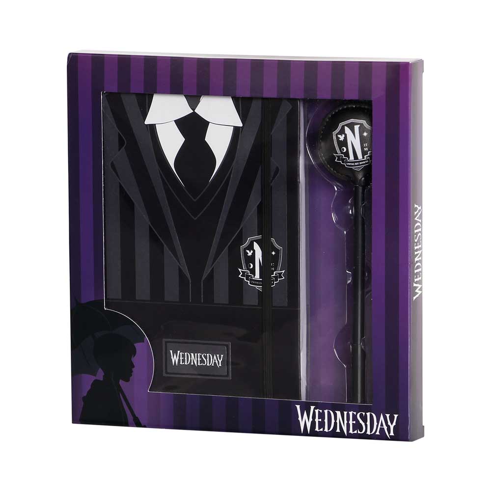Mercoledì Uniform-Confezione Regalo con Diario e Penna