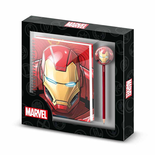 Iron Man Stark-Confezione Regalo con Taccuino e Matita