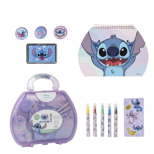 SET DI CANCELLERIA COLORABILE CON VALIGETTA STITCH