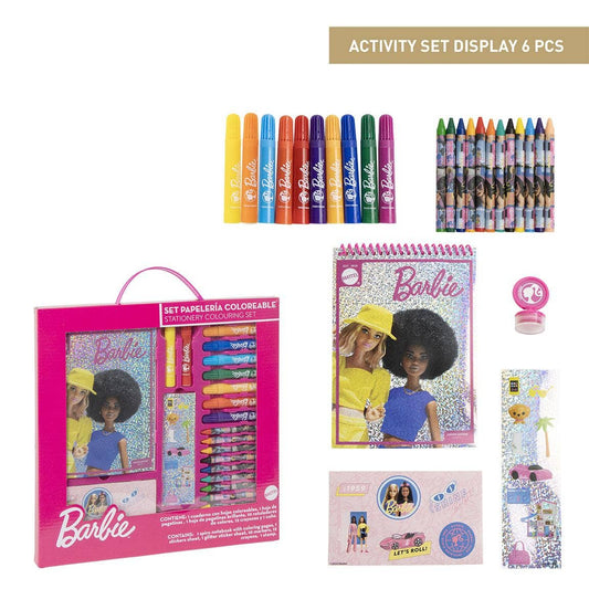 SET DI CANCELLERIA COLORABILE BARBIE DISPLAY