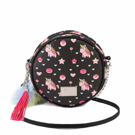 Oh My Pop! Popnicorn-Borsa a Tracolla Rotonda, Nero
