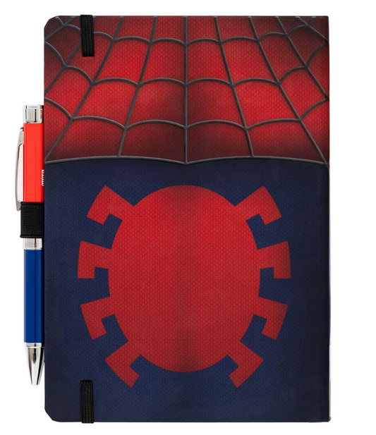 Taccuino A5 Spiderman e Penna - Quaderno Appunti Bullet Journal Puntinato con Penna Proiettore a Pile, Copertina Rigida