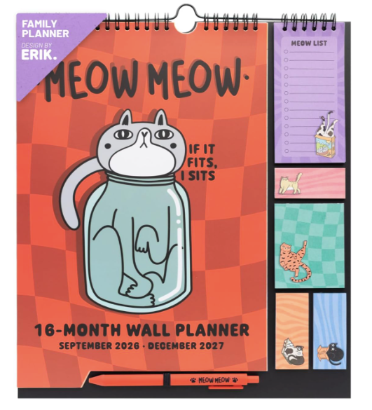 Calendario Famiglia 2027 Meow Meow