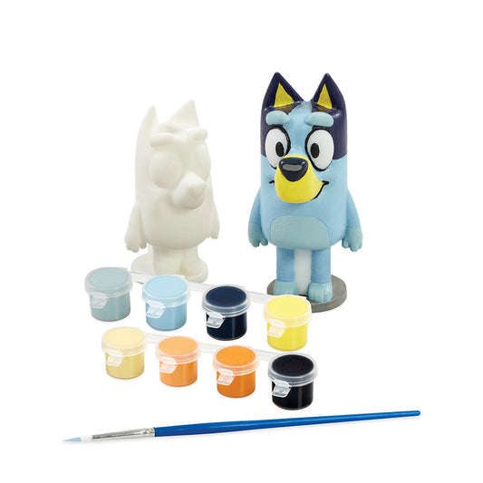 Kit originale Bluey e Bingo da dipingere, con figure in gesso e colori