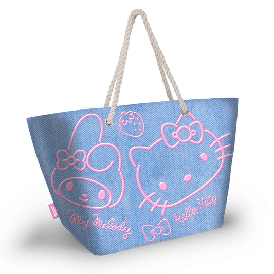 Sanrio Hello Kitty Denim-Borsa da Spiaggia Soleil