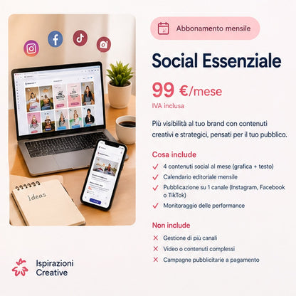 Dettagli del servizio Social Essenziale: contenuti inclusi ed esclusioni