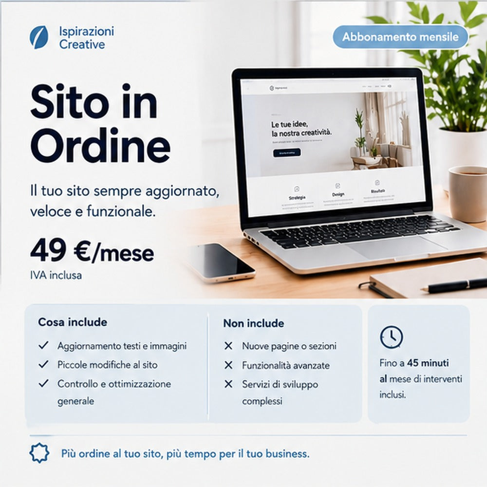 Sito in Ordine: servizio mensile di aggiornamento sito web