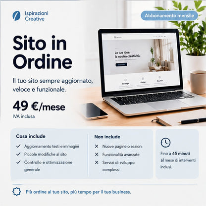 Sito in Ordine: servizio mensile di aggiornamento sito web