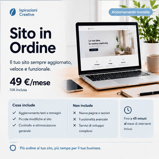 Sito in Ordine: servizio mensile di aggiornamento sito web