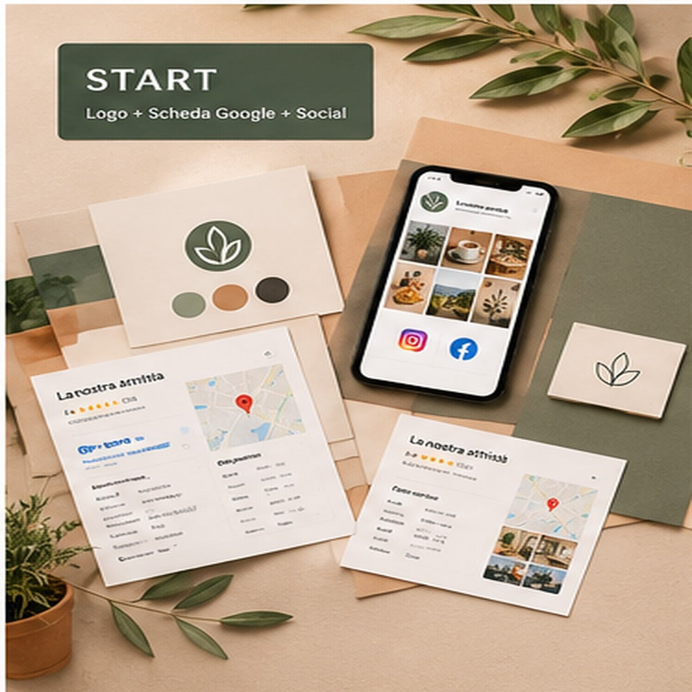Pacchetto START — Logo, Google e Social — dettagli del servizio